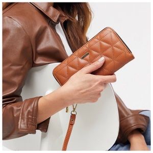BCBG quilted faux leather wallet in gift box